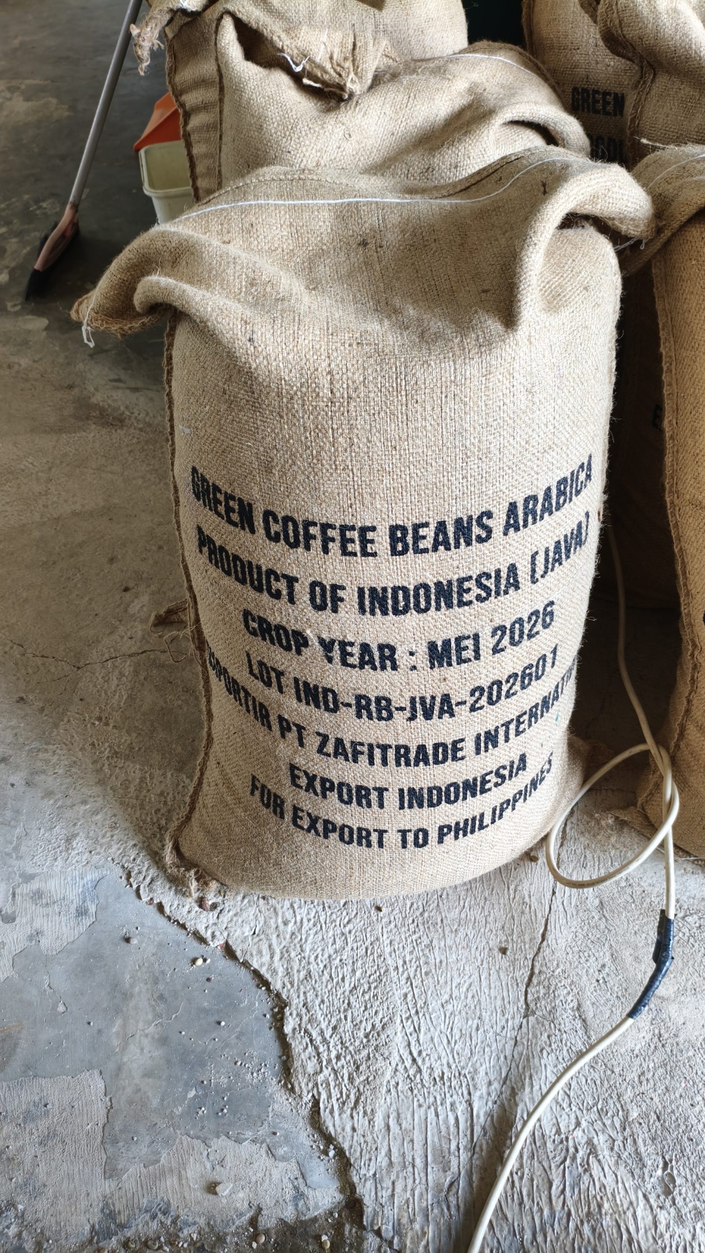 Green coffee beans arabica export sack, product of Indonesia