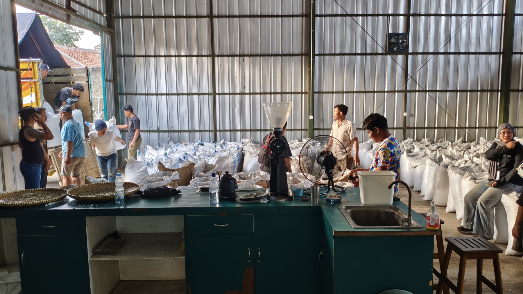 Jaad Food team preparing coffee shipments in the warehouse